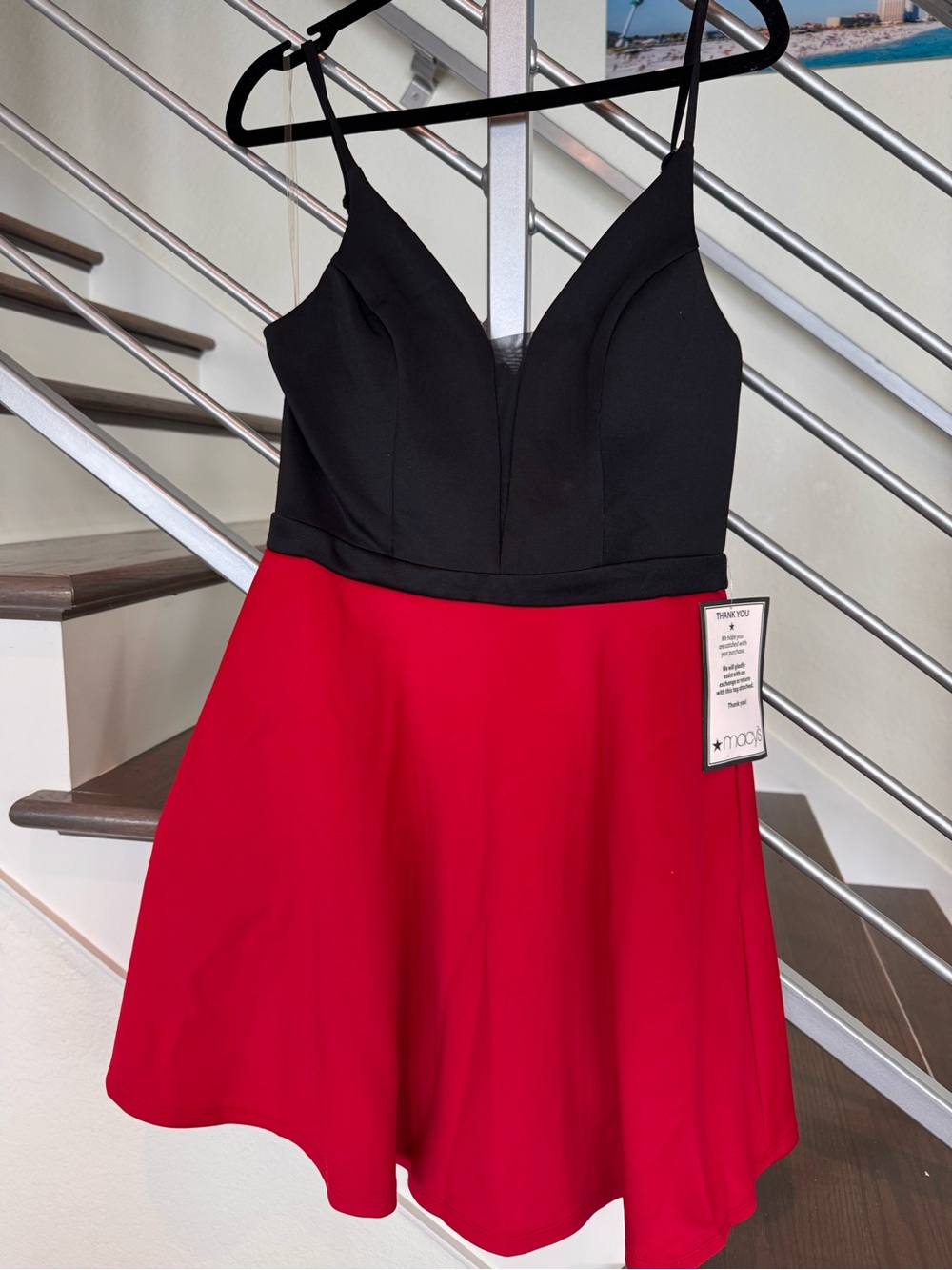 Speechless Black & Red Fit-and-Flare Mini Dress